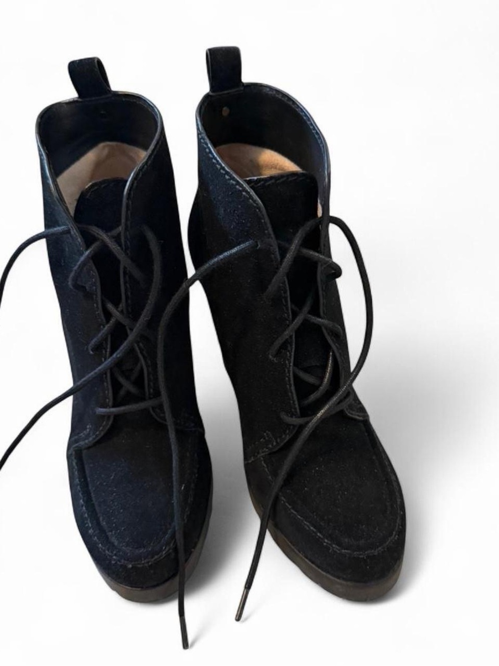 Lace up wedge boots
